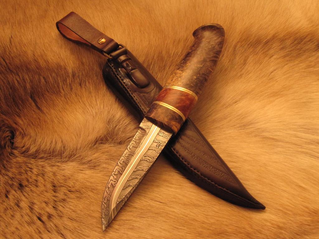 damascus hunting knife
