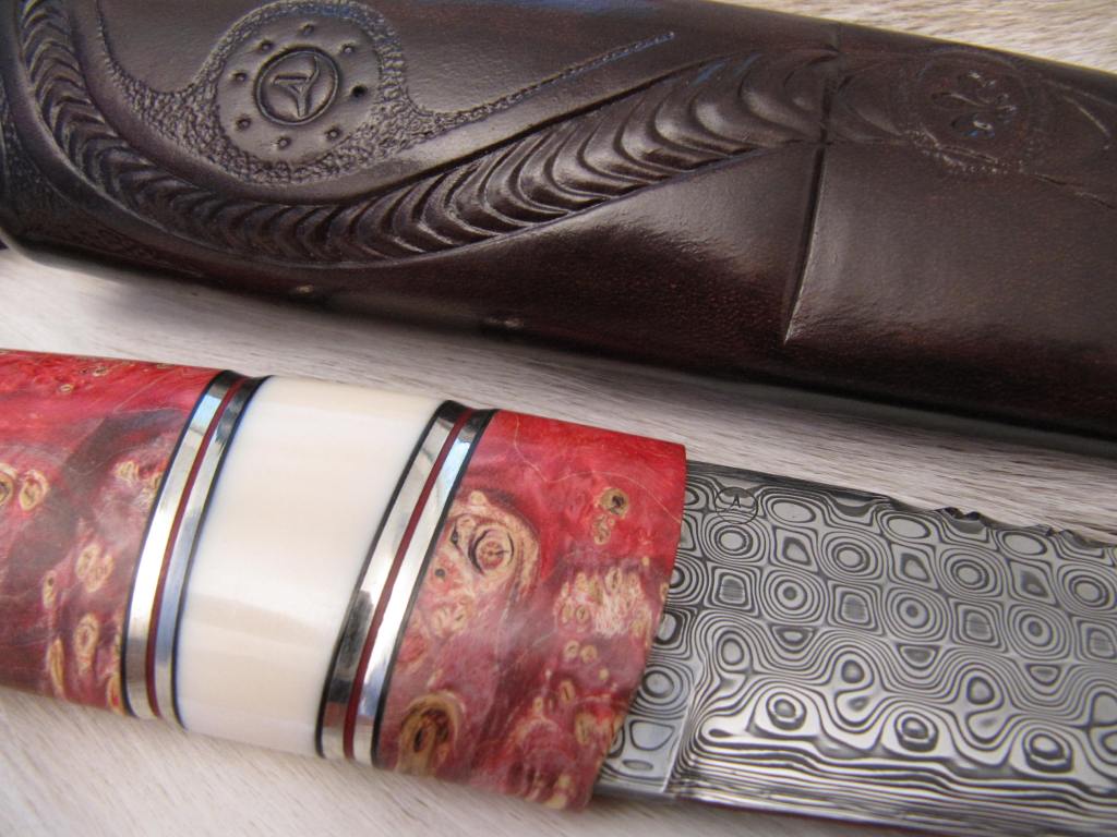 damasteel rose box elder burl red walrus tusk nickelsilver decorations2